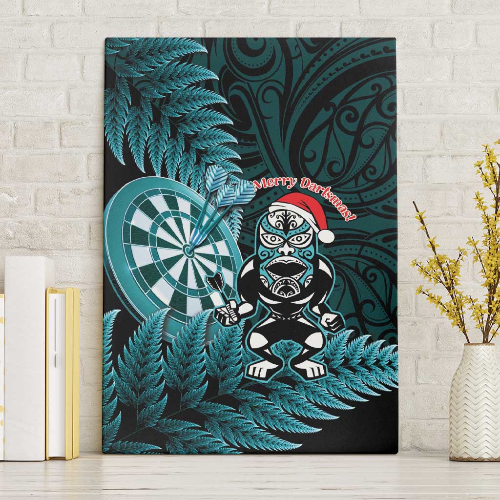 New Zealand Darts Christmas Canvas Wall Art Maori Fern Merry Dartsmas - Polynesian Pride