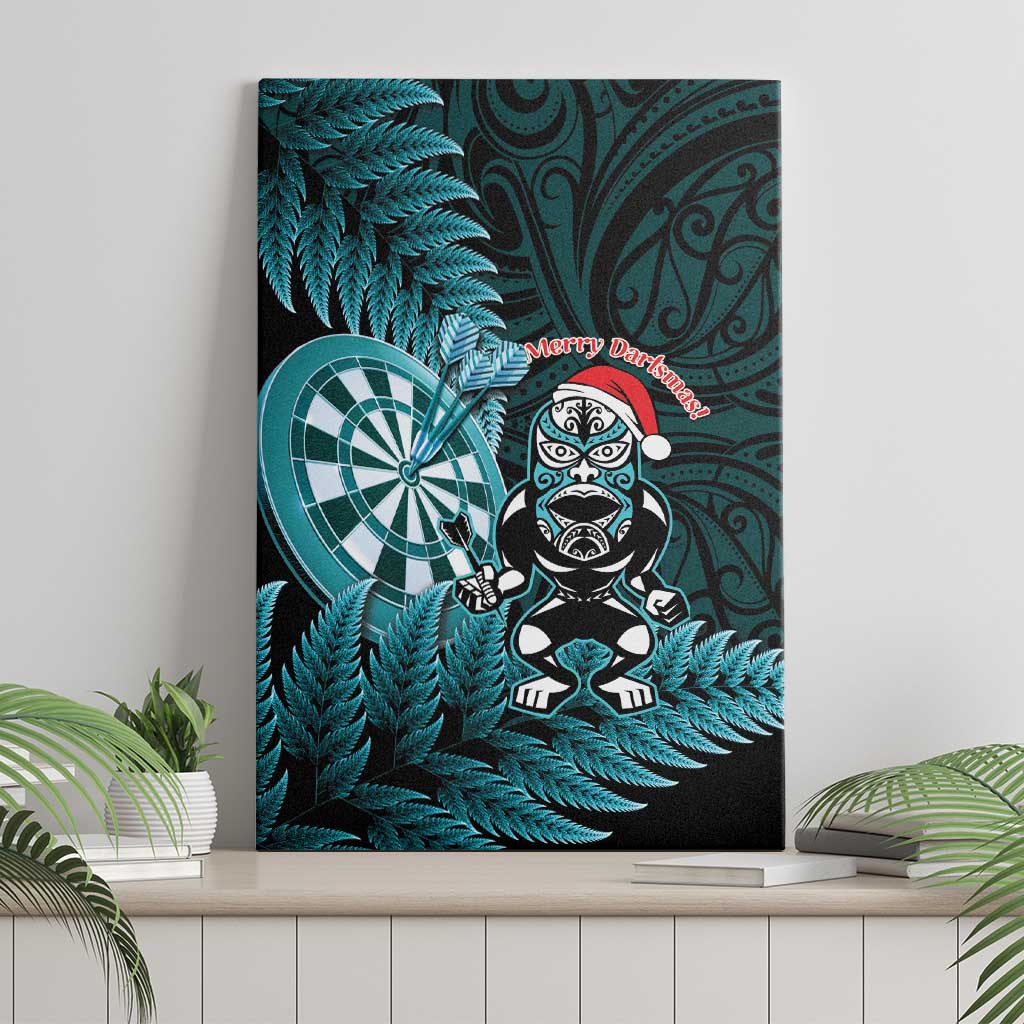 New Zealand Darts Christmas Canvas Wall Art Maori Fern Merry Dartsmas - Polynesian Pride