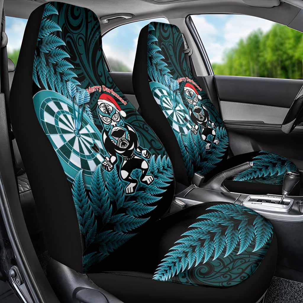 New Zealand Darts Christmas Car Seat Cover Maori Fern Merry Dartsmas - Polynesian Pride