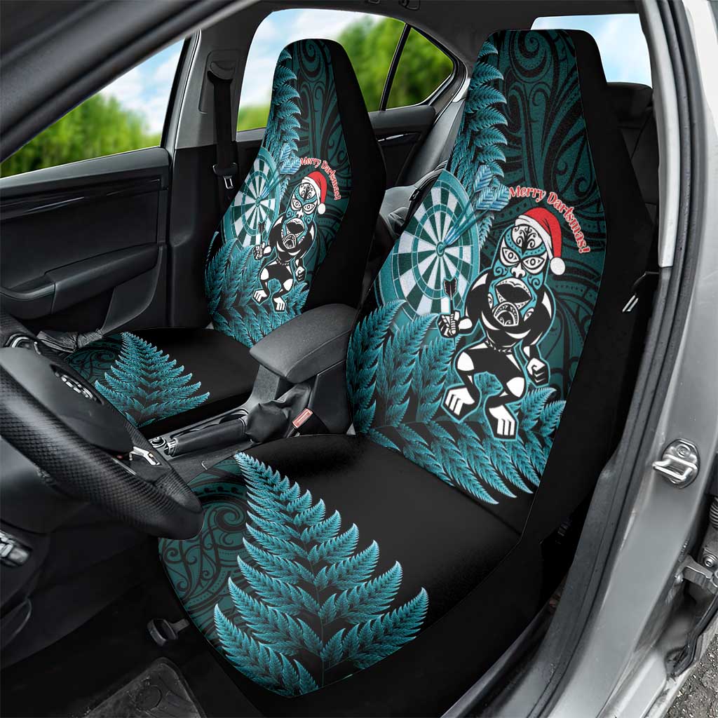 New Zealand Darts Christmas Car Seat Cover Maori Fern Merry Dartsmas - Polynesian Pride