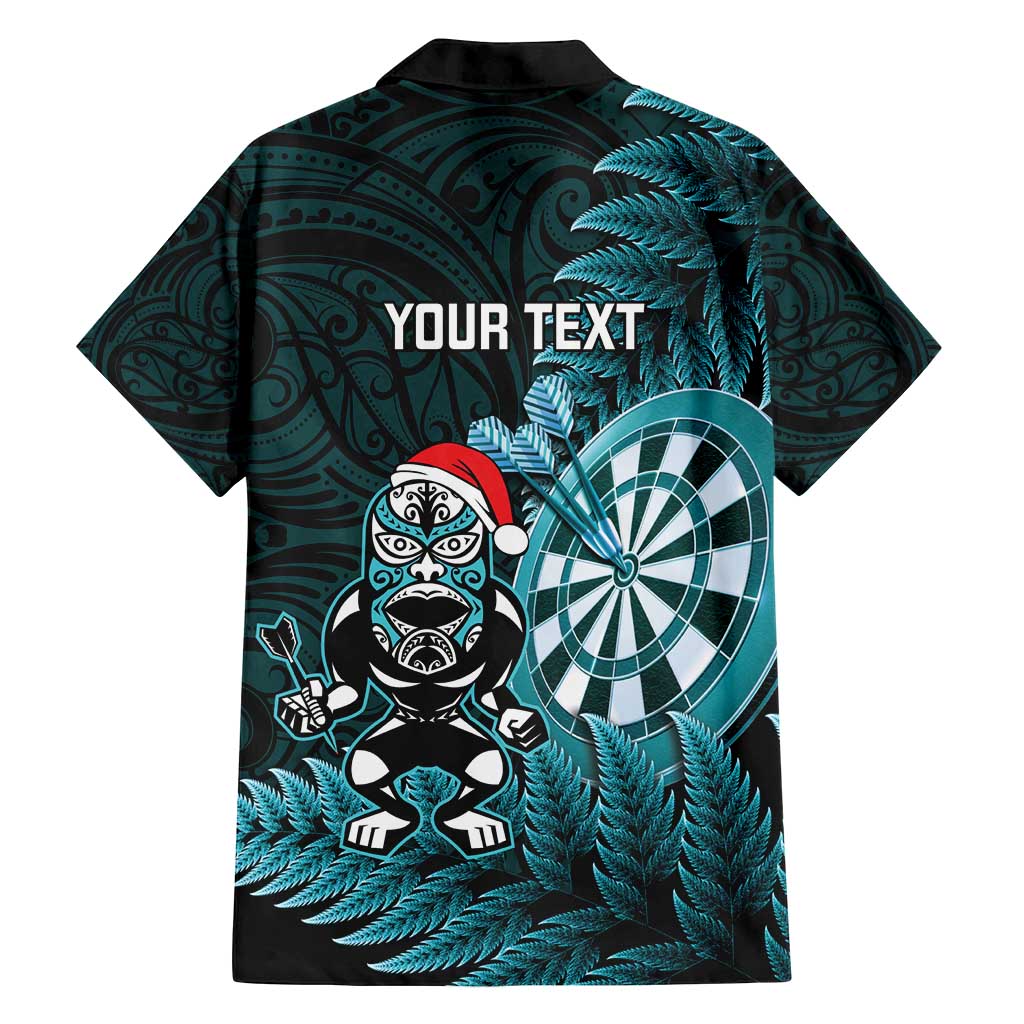 Personalised New Zealand Darts Christmas Family Matching Long Sleeve Bodycon Dress and Hawaiian Shirt Maori Fern Merry Dartsmas - Polynesian Pride