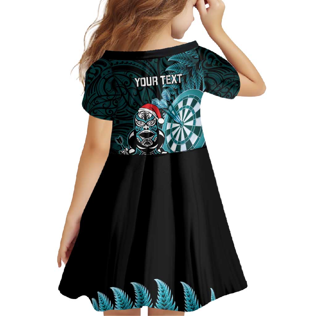 Personalised New Zealand Darts Christmas Family Matching Off Shoulder Maxi Dress and Hawaiian Shirt Maori Fern Merry Dartsmas - Polynesian Pride