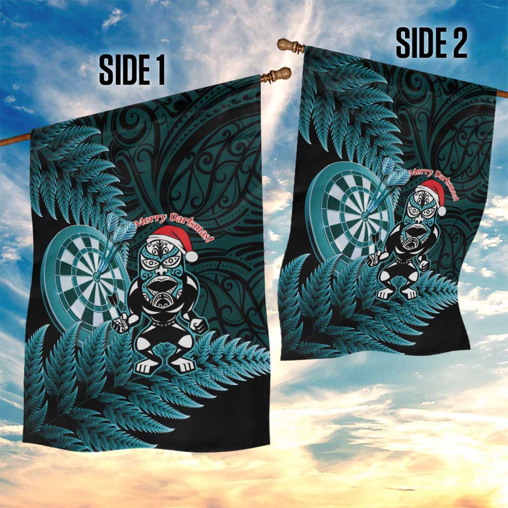 New Zealand Darts Christmas Garden Flag Maori Fern Merry Dartsmas - Polynesian Pride