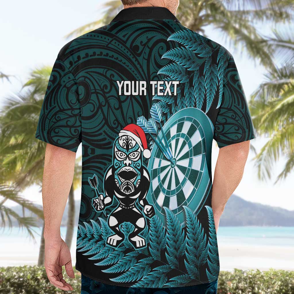 Personalised New Zealand Darts Christmas Hawaiian Shirt Maori Fern Merry Dartsmas - Polynesian Pride