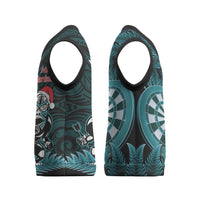 Personalised New Zealand Darts Christmas Knitted V-Neck Vest Maori Fern Merry Dartsmas - Polynesian Pride