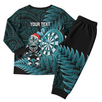 Personalised New Zealand Darts Christmas Pajama Set Maori Fern Merry Dartsmas - Polynesian Pride