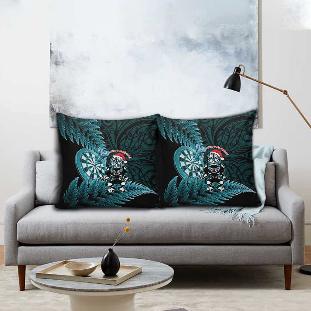 New Zealand Darts Christmas Pillow Cover Maori Fern Merry Dartsmas LT14 - Polynesian Pride