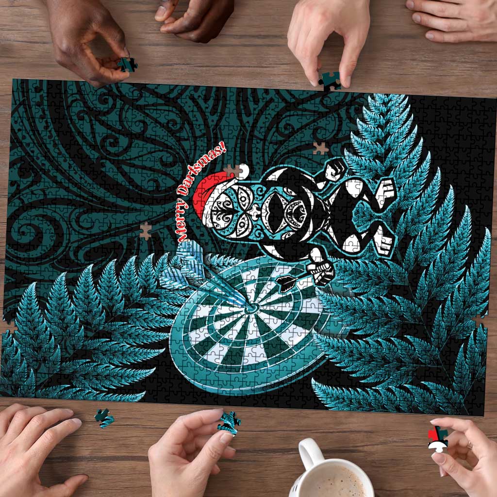 New Zealand Darts Christmas Puzzle Maori Fern Merry Dartsmas - Polynesian Pride
