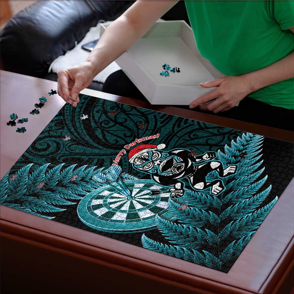New Zealand Darts Christmas Puzzle Maori Fern Merry Dartsmas - Polynesian Pride