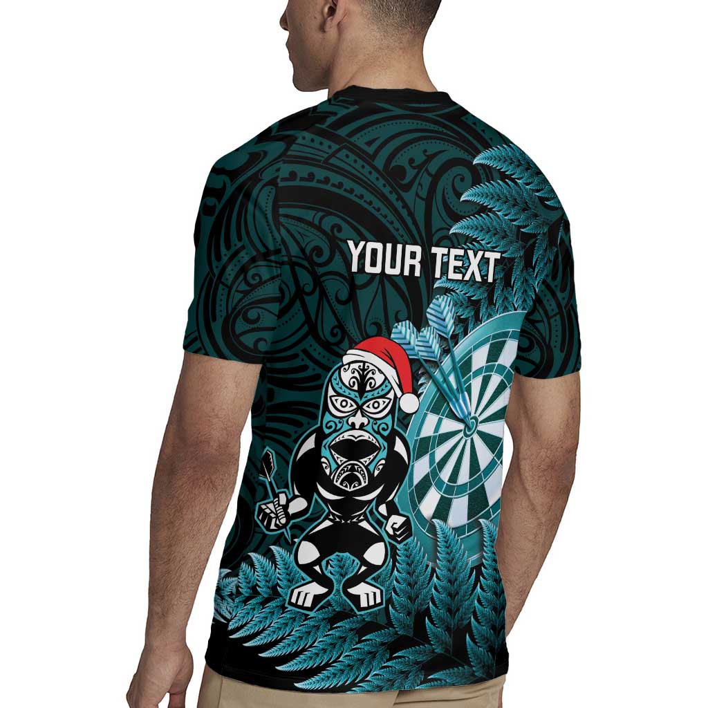 Personalised New Zealand Darts Christmas Rugby Jersey Maori Fern Merry Dartsmas - Polynesian Pride