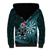 Personalised New Zealand Darts Christmas Sherpa Hoodie Maori Fern Merry Dartsmas LT14 - Polynesian Pride