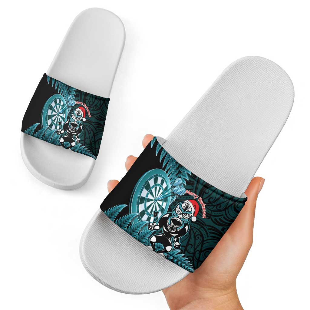 New Zealand Darts Christmas Slide Sandals Maori Fern Merry Dartsmas LT14 - Polynesian Pride