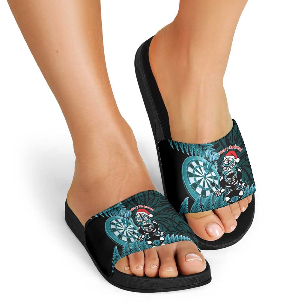 New Zealand Darts Christmas Slide Sandals Maori Fern Merry Dartsmas LT14 - Polynesian Pride