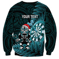 Personalised New Zealand Darts Christmas Sweatshirt Maori Fern Merry Dartsmas - Polynesian Pride
