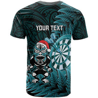 Personalised New Zealand Darts Christmas T Shirt Maori Fern Merry Dartsmas - Polynesian Pride