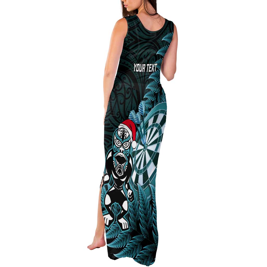 Personalised New Zealand Darts Christmas Tank Maxi Dress Maori Fern Merry Dartsmas LT14 - Polynesian Pride