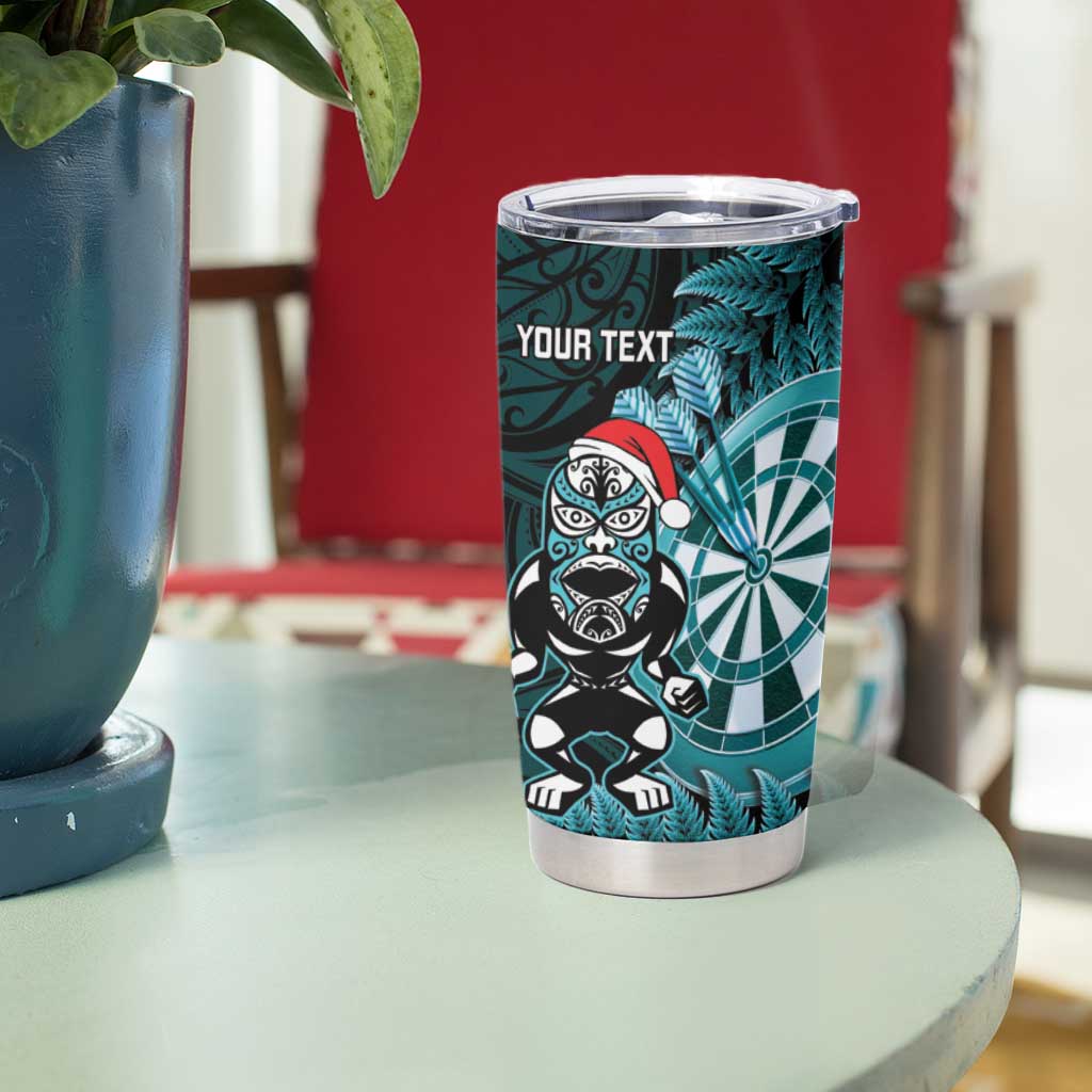 Personalised New Zealand Darts Christmas Tumbler Cup Maori Fern Merry Dartsmas - Polynesian Pride
