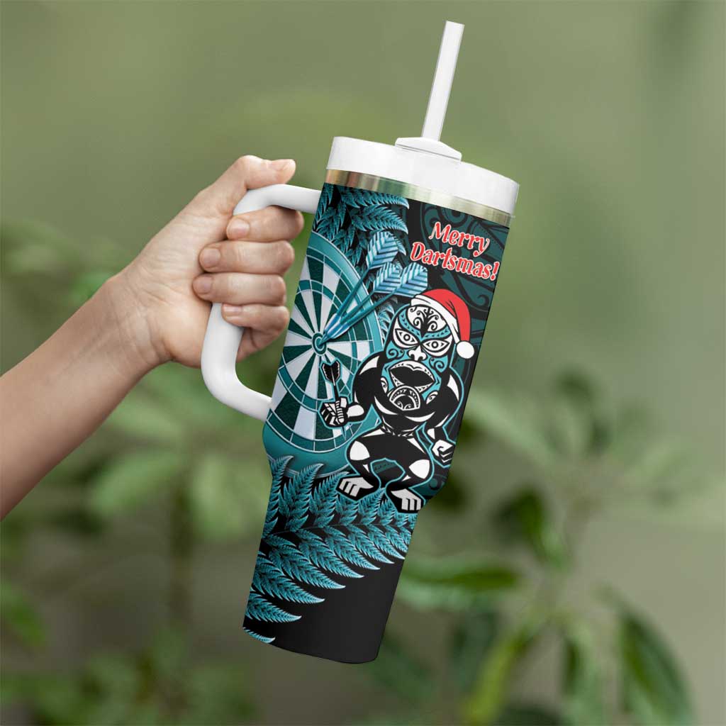 Personalised New Zealand Darts Christmas Tumbler With Handle Maori Fern Merry Dartsmas - Polynesian Pride