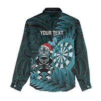 Personalised New Zealand Darts Christmas Women Casual Shirt Maori Fern Merry Dartsmas - Polynesian Pride