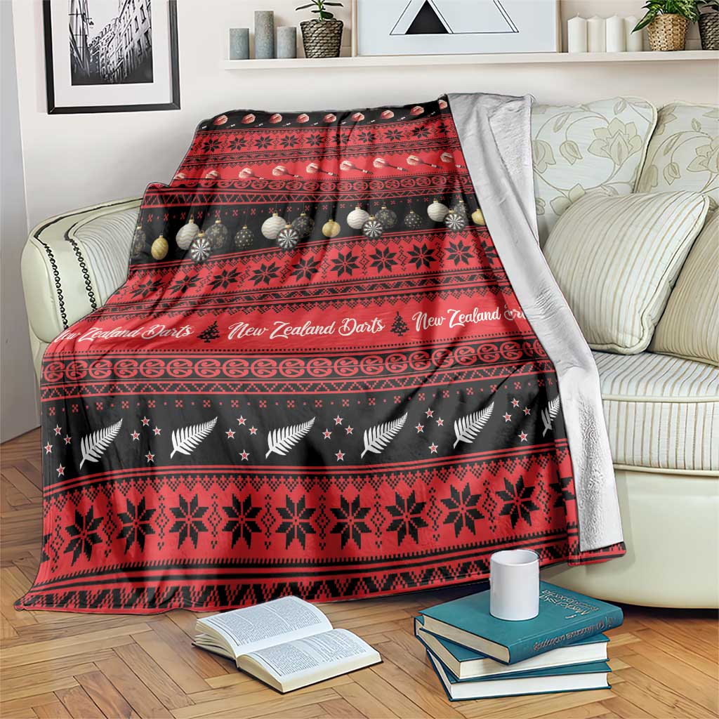 New Zealand Darts Christmas Blanket Merry Xmas Aotearoa Maori Red - Polynesian Pride
