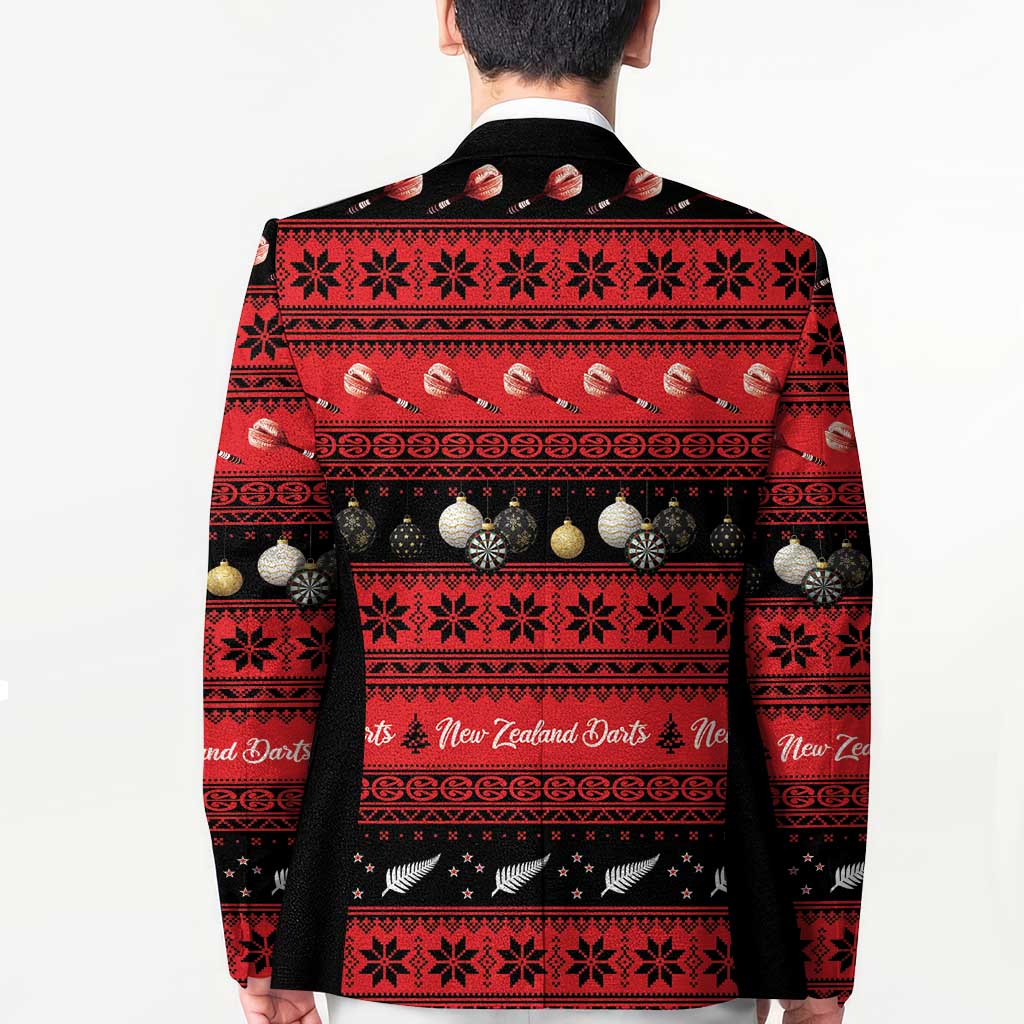 New Zealand Darts Christmas Blazer Merry Xmas Aotearoa Maori Red - Polynesian Pride