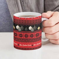 New Zealand Darts Christmas Ceramic Mug Merry Xmas Aotearoa Maori Red - Polynesian Pride