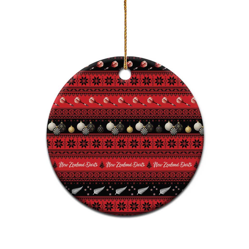 New Zealand Darts Christmas Ceramic Ornament Merry Xmas Aotearoa Maori Red - Polynesian Pride