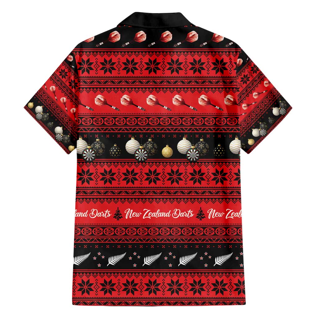New Zealand Darts Christmas Family Matching Off Shoulder Maxi Dress and Hawaiian Shirt Merry Xmas Aotearoa Maori Red - Polynesian Pride