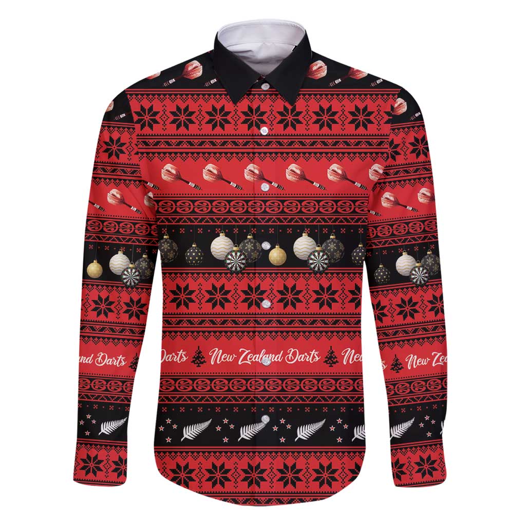 New Zealand Darts Christmas Family Matching Puletasi and Hawaiian Shirt Merry Xmas Aotearoa Maori Red - Polynesian Pride