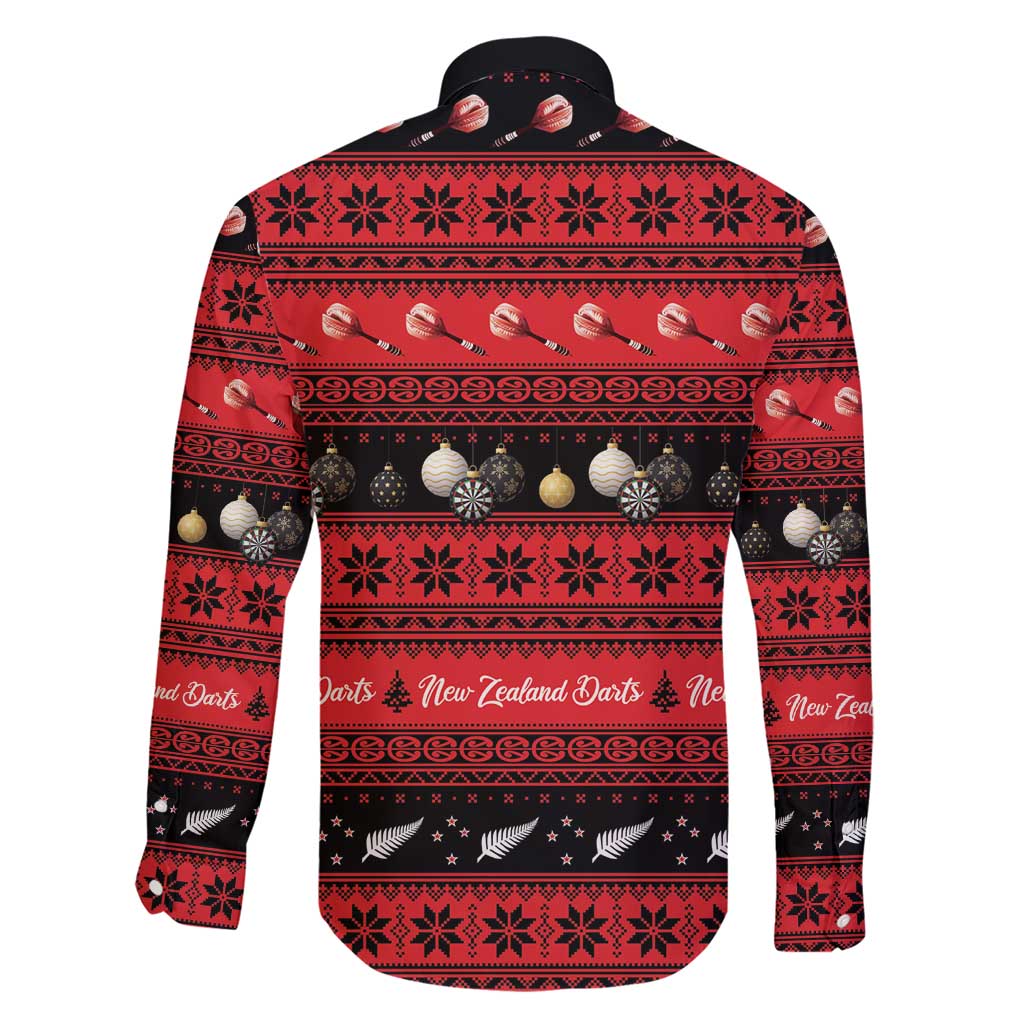 New Zealand Darts Christmas Family Matching Short Sleeve Bodycon Dress and Hawaiian Shirt Merry Xmas Aotearoa Maori Red - Polynesian Pride