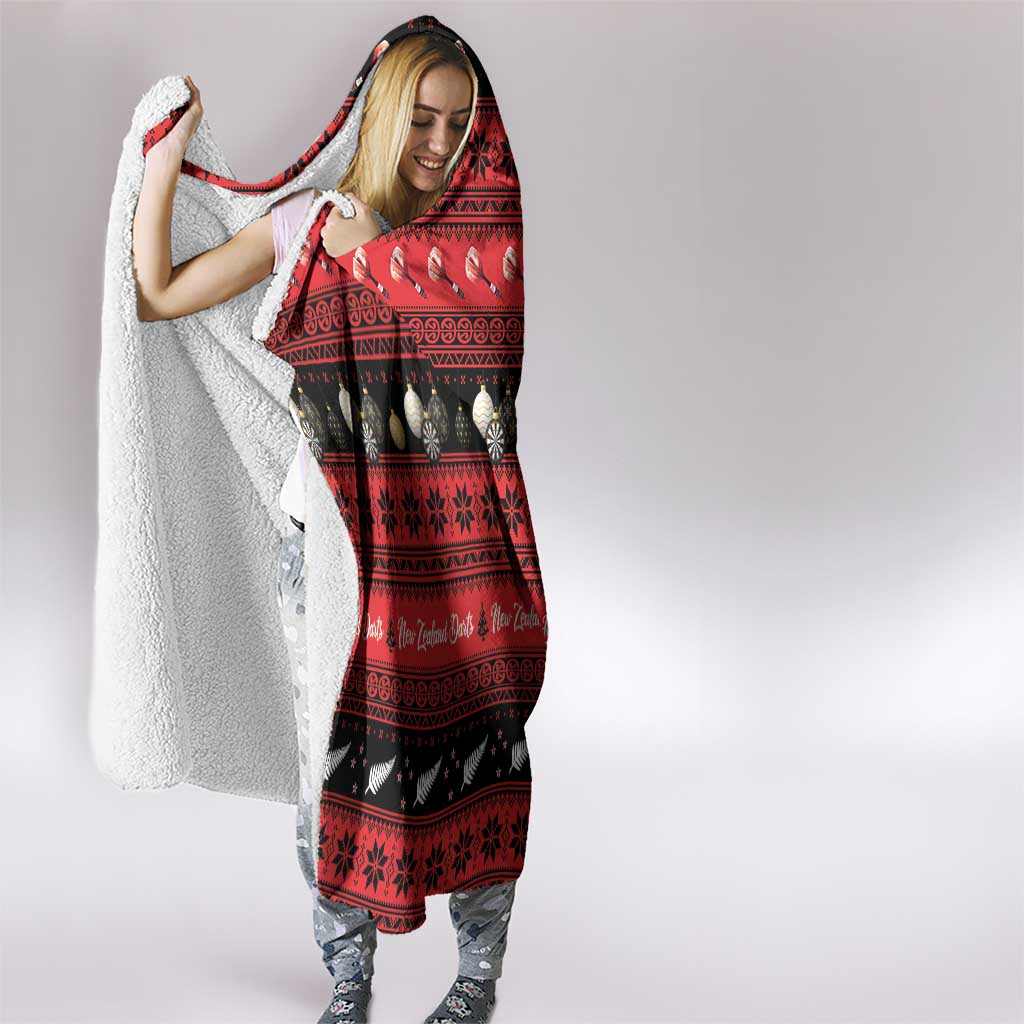 New Zealand Darts Christmas Hooded Blanket Merry Xmas Aotearoa Maori Red LT14 - Polynesian Pride