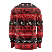 New Zealand Darts Christmas Long Sleeve Shirt Merry Xmas Aotearoa Maori Red - Polynesian Pride