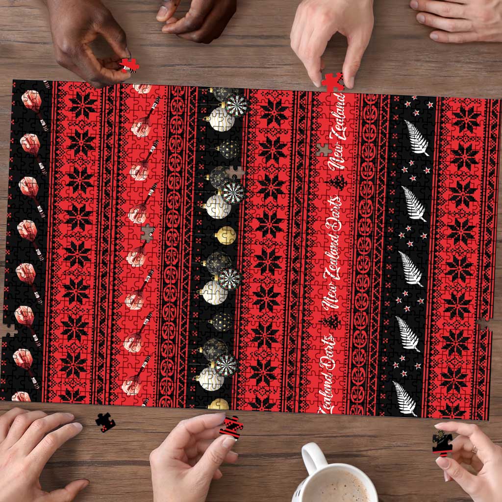 New Zealand Darts Christmas Puzzle Merry Xmas Aotearoa Maori Red - Polynesian Pride