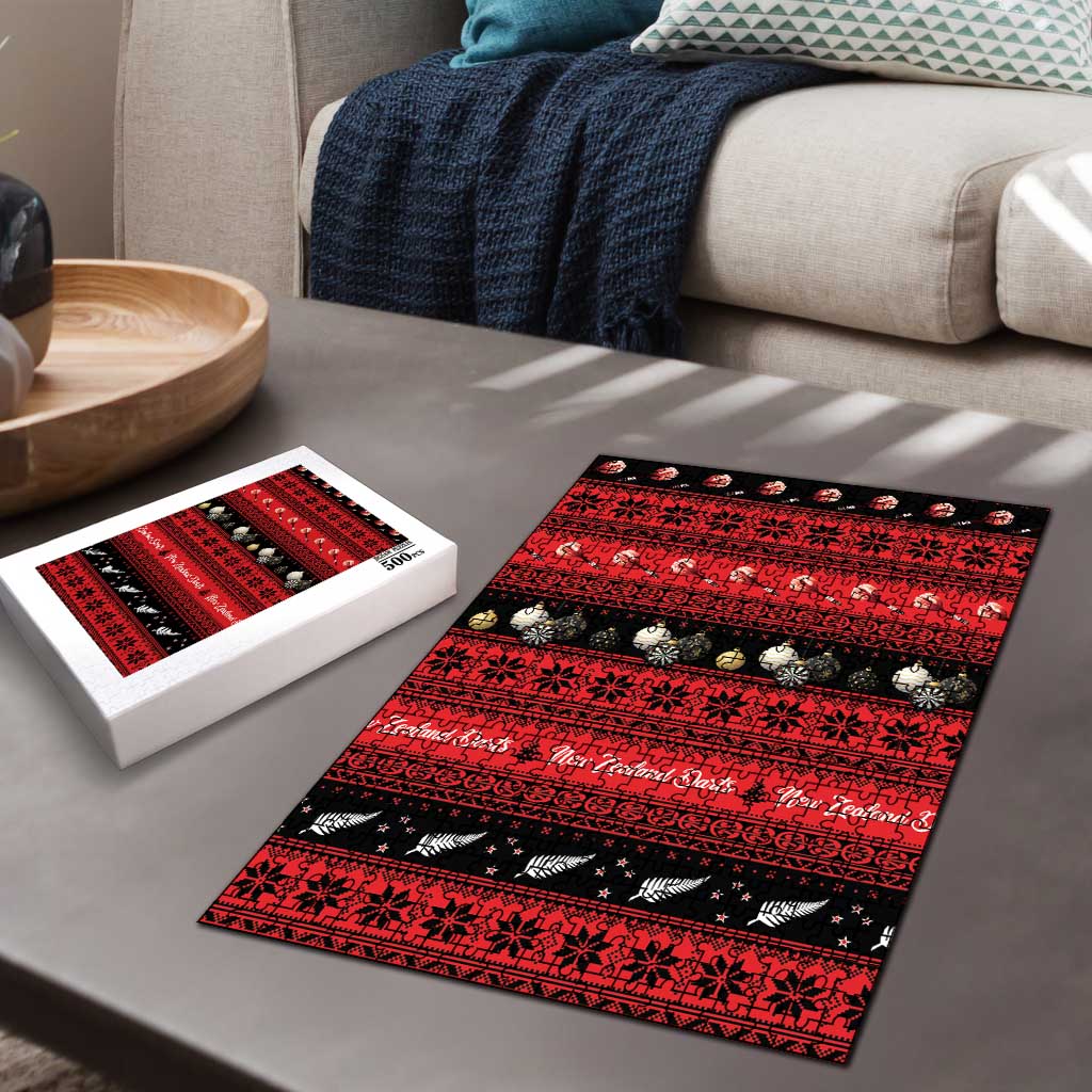 New Zealand Darts Christmas Puzzle Merry Xmas Aotearoa Maori Red - Polynesian Pride