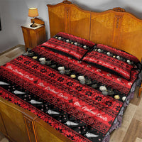 New Zealand Darts Christmas Quilt Bed Set Merry Xmas Aotearoa Maori Red - Polynesian Pride
