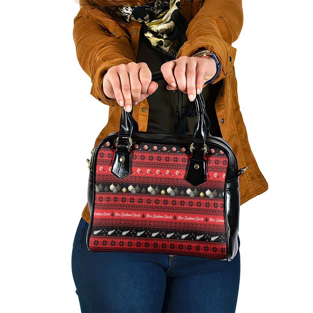 New Zealand Darts Christmas Shoulder Handbag Merry Xmas Aotearoa Maori Red LT14 One Size Red - Polynesian Pride
