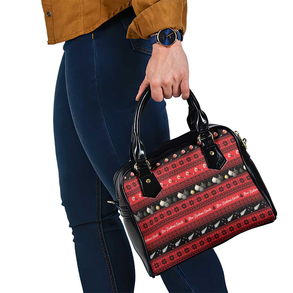 New Zealand Darts Christmas Shoulder Handbag Merry Xmas Aotearoa Maori Red LT14 - Polynesian Pride