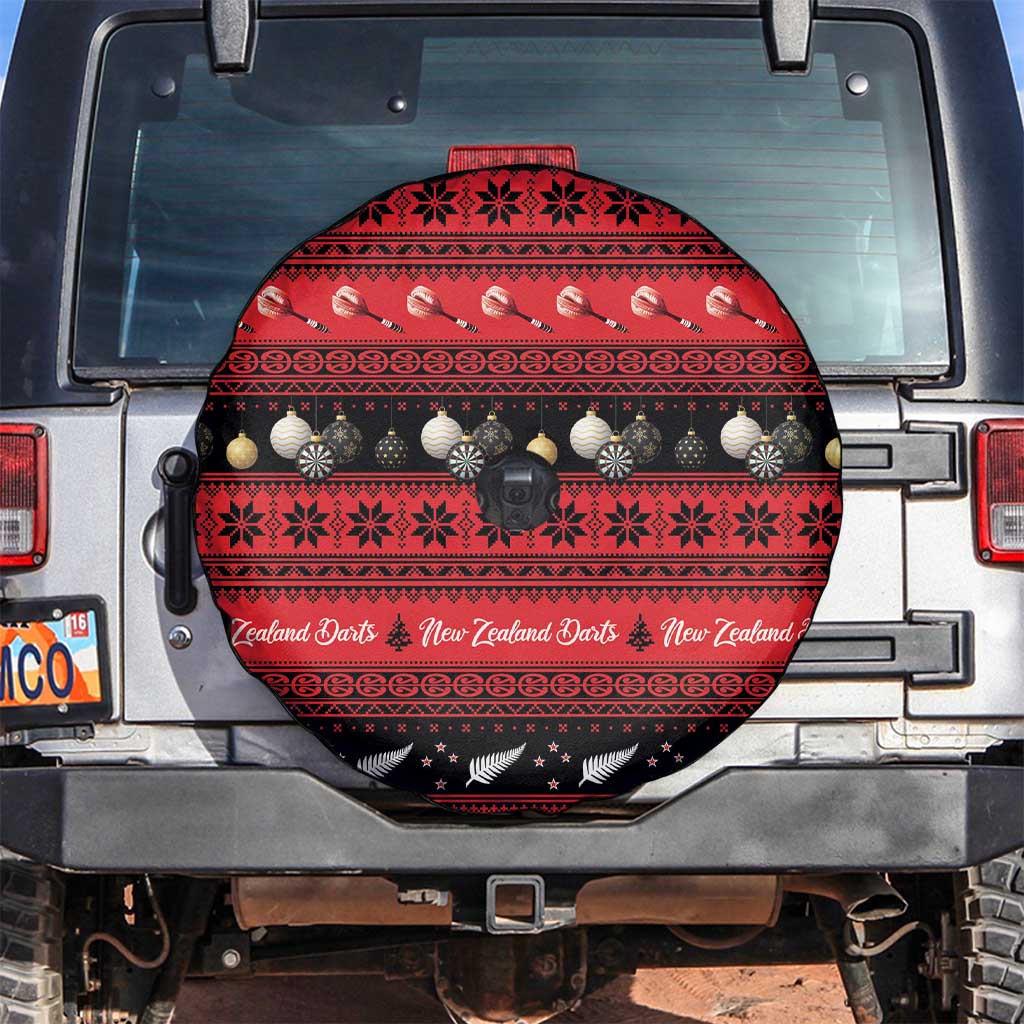 New Zealand Darts Christmas Spare Tire Cover Merry Xmas Aotearoa Maori Red LT14 Red - Polynesian Pride