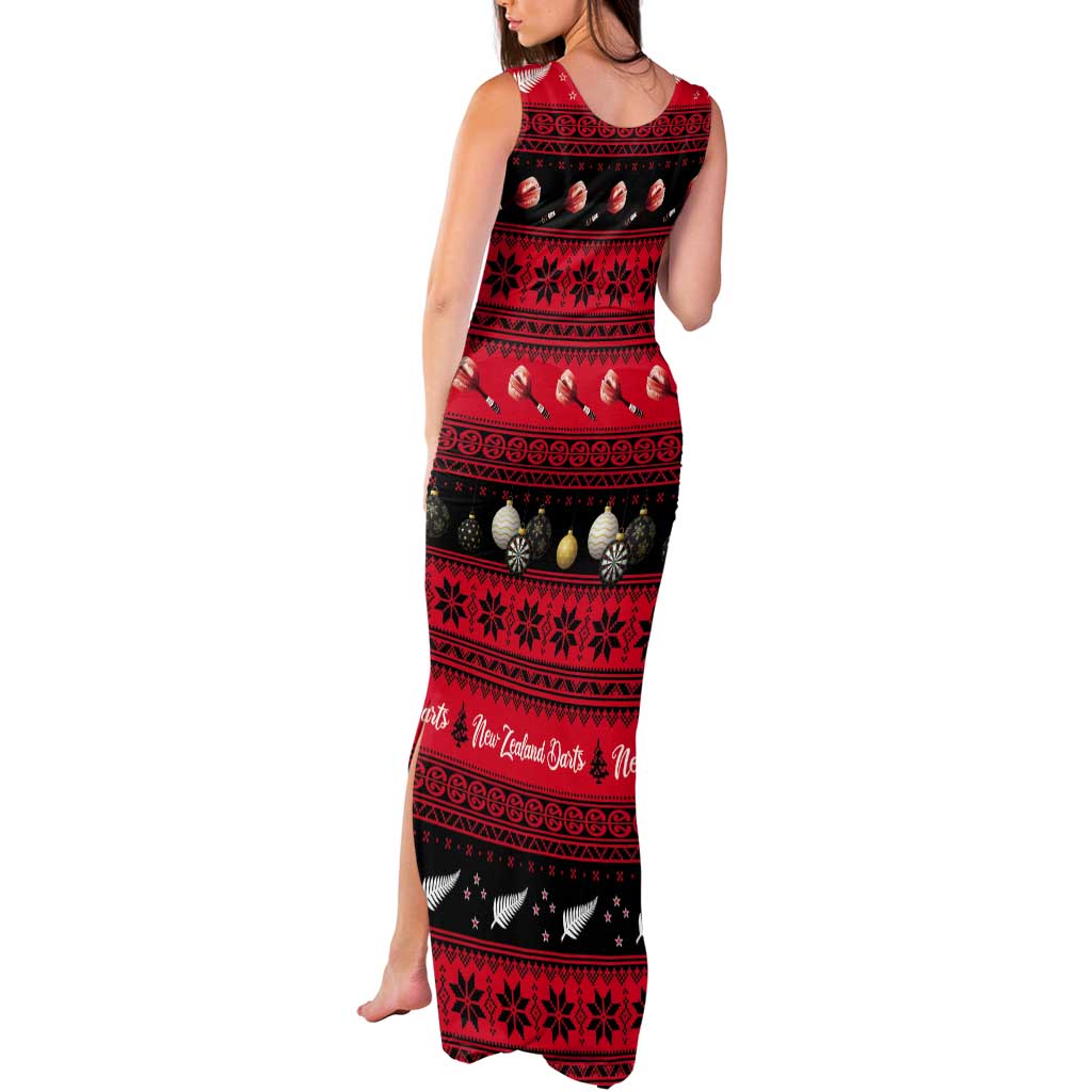 New Zealand Darts Christmas Tank Maxi Dress Merry Xmas Aotearoa Maori Red LT14 - Polynesian Pride