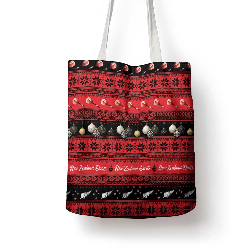 New Zealand Darts Christmas Tote Bag Merry Xmas Aotearoa Maori Red - Polynesian Pride