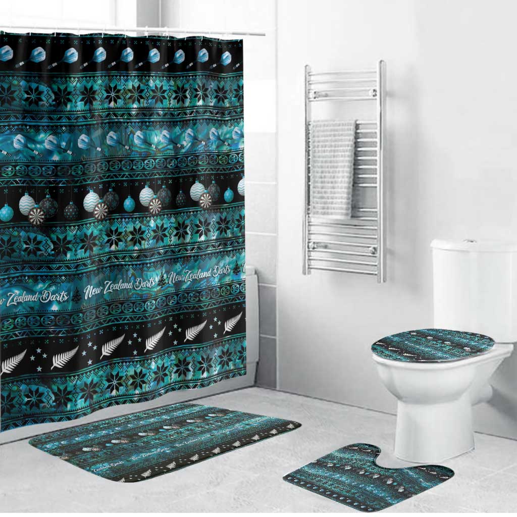 New Zealand Darts Christmas Bathroom Set Merry Xmas Aotearoa Maori Paua Shell - Polynesian Pride