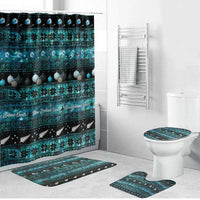 New Zealand Darts Christmas Bathroom Set Merry Xmas Aotearoa Maori Paua Shell - Polynesian Pride
