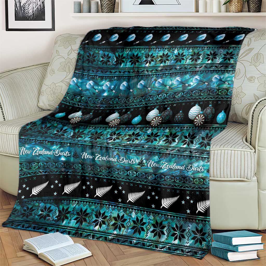 New Zealand Darts Christmas Blanket Merry Xmas Aotearoa Maori Paua Shell - Polynesian Pride