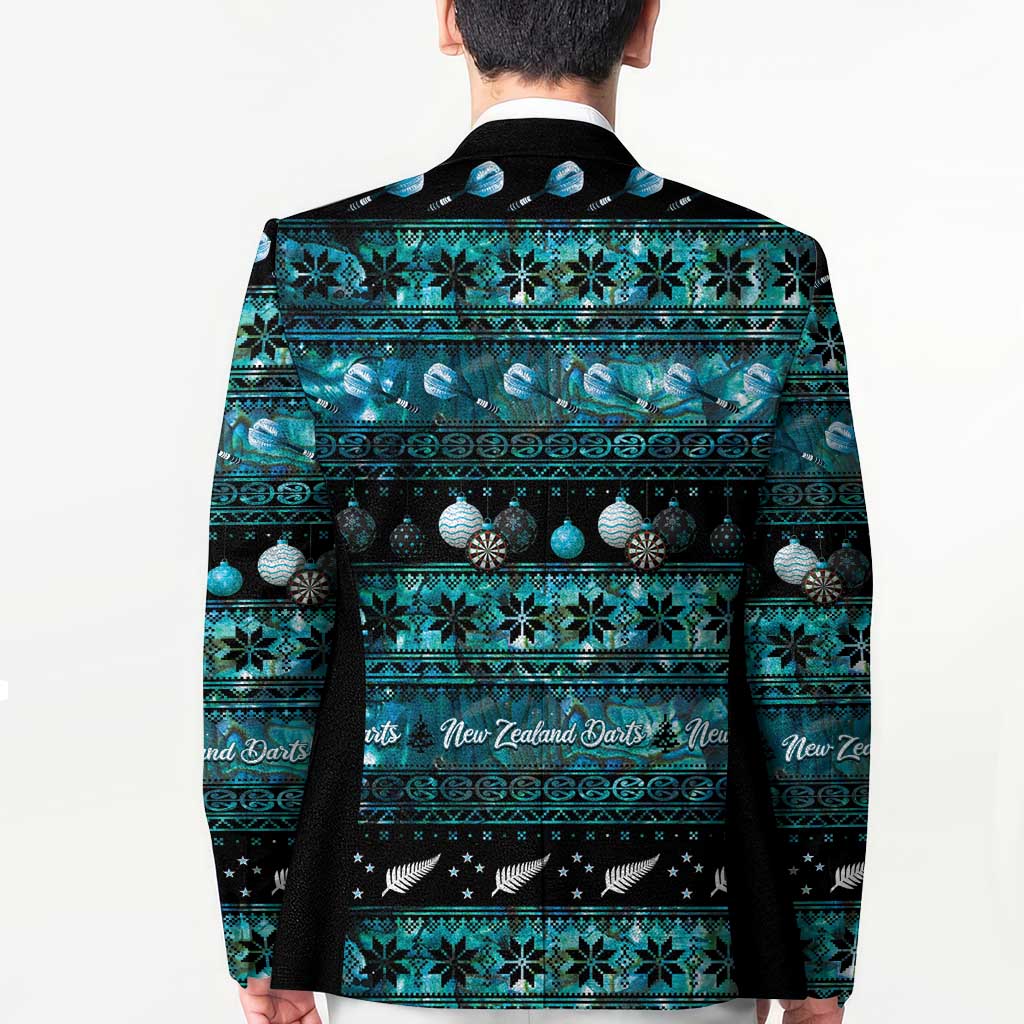 New Zealand Darts Christmas Blazer Merry Xmas Aotearoa Maori Paua Shell - Polynesian Pride