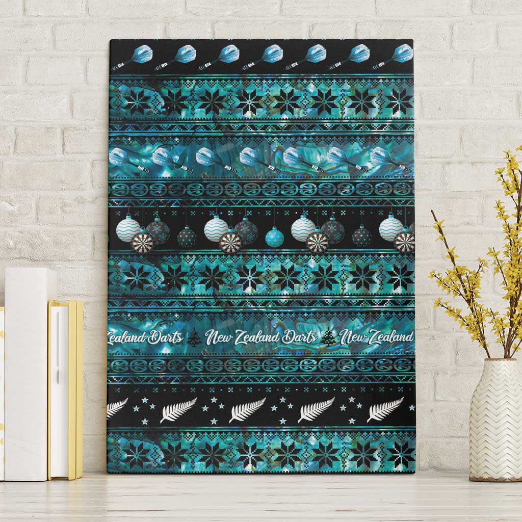 New Zealand Darts Christmas Canvas Wall Art Merry Xmas Aotearoa Maori Paua Shell - Polynesian Pride
