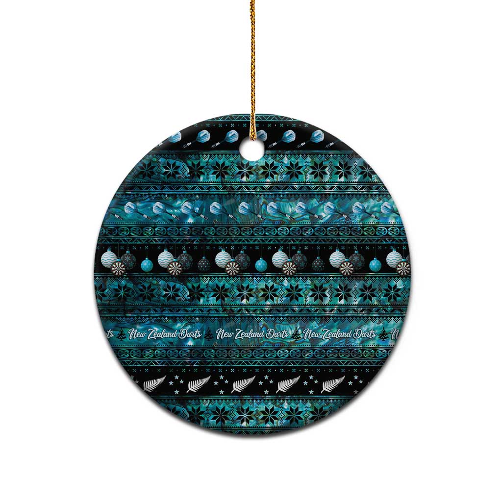 New Zealand Darts Christmas Ceramic Ornament Merry Xmas Aotearoa Maori Paua Shell LT14 - Polynesian Pride