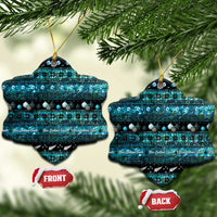 New Zealand Darts Christmas Ceramic Ornament Merry Xmas Aotearoa Maori Paua Shell LT14 Snow Flake Cyan - Polynesian Pride