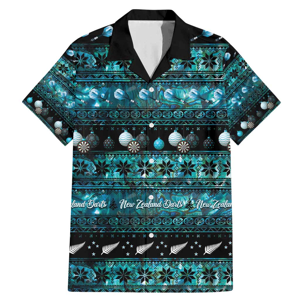 New Zealand Darts Christmas Family Matching Mermaid Dress and Hawaiian Shirt Merry Xmas Aotearoa Maori Paua Shell - Polynesian Pride