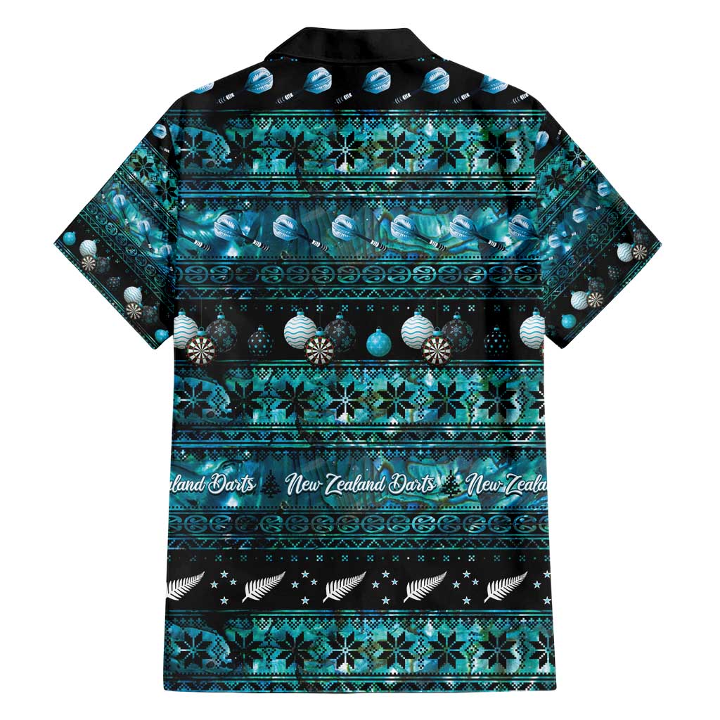 New Zealand Darts Christmas Family Matching Short Sleeve Bodycon Dress and Hawaiian Shirt Merry Xmas Aotearoa Maori Paua Shell - Polynesian Pride