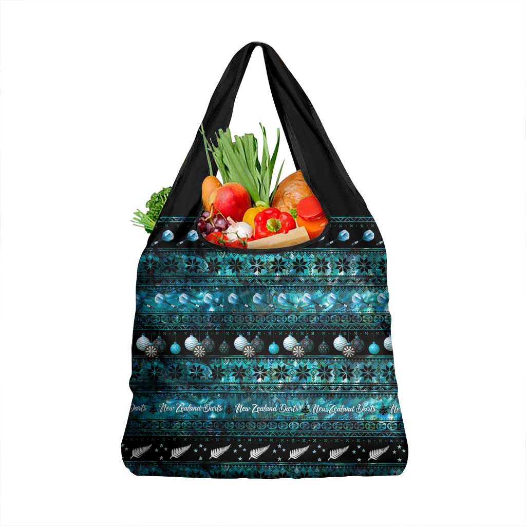 New Zealand Darts Christmas Grocery Bag Merry Xmas Aotearoa Maori Paua Shell - Polynesian Pride